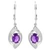 Image 1 : Amethyst and Diamond Dangle Earrings