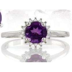 Starburst Amethyst Ring in Sterling Silver