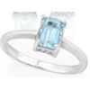 Image 1 : Sky Blue Topaz Emerald Cut Solitaire Ring in Sterling Silver