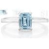 Image 2 : Sky Blue Topaz Emerald Cut Solitaire Ring in Sterling Silver