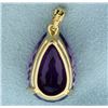 Image 3 : 18 ct Pear Shaped Amethyst Pendant in 14k Gold