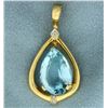 Image 1 : 12 ct Blue Topaz and Diamond Pendant