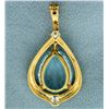 Image 2 : 12 ct Blue Topaz and Diamond Pendant