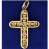 Image 2 : 14k Pearl Cross Pendant