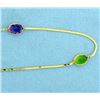 Image 2 : Multi Gemstone 33 inch Long Necklace in 14k Gold