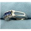 Image 2 : Sapphire and Diamond Ring in 14k White Gold