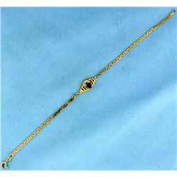 Amethyst and Diamond Italian Made Bracelet in 14k Gold