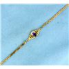 Image 2 : Amethyst and Diamond Italian Made Bracelet in 14k Gold