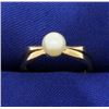 Image 1 : Solitaire Akoya Pearl Ring in 14k Gold
