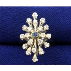 Diamond and Alexandrite Ring in 14k White Gold