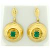 Image 1 : 1ct TW Drop Dangle Emerald Earrings in 14k Gold