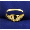 Image 4 : Natural Sapphire and Diamond Ring in 14k Gold