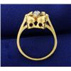 Image 3 : Unique Designer 3 Stone Diamond Ring in 14k Gold