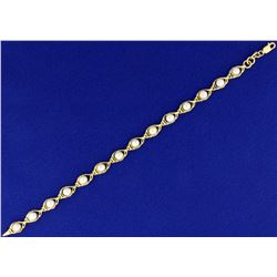 Cultured Pearl Bracelet in 14k Gold