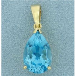 10 ct Swiss Blue Topaz Pendant in 14k Gold