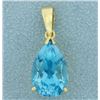 Image 1 : 10 ct Swiss Blue Topaz Pendant in 14k Gold