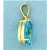 Image 2 : 10 ct Swiss Blue Topaz Pendant in 14k Gold