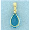 Image 3 : 10 ct Swiss Blue Topaz Pendant in 14k Gold