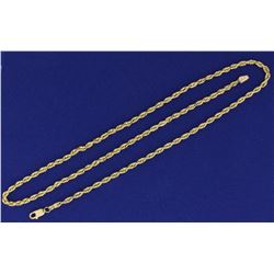 20 Inch Rope Style Neck Chain in 14k Yellow Gold
