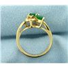 Image 3 : Emerald and Diamond Ring in 14k Gold