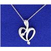 Image 1 : Diamond Heart Pendant On White Gold Chain