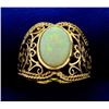 Image 1 : Vintage Natural Opal Ring in 14k Gold