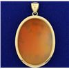 Image 2 : Vintage Cameo and Diamond Pendant in 14k Gold