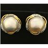 Image 1 : South Sea Pearl and Diamond Earrings in 14k Gold