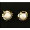 Image 2 : South Sea Pearl and Diamond Earrings in 14k Gold