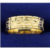 Image 1 : Unique Pattern 14k Gold Wedding Band Ring