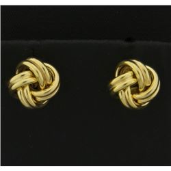 Italian Made Knot Design 14k Gold Earrings