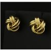 Image 2 : Italian Made Knot Design 14k Gold Earrings