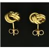 Image 3 : Italian Made Knot Design 14k Gold Earrings