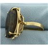 Image 2 : Huge 40ct Smokey Topaz Statement Ring in 18k Gold