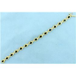 4ct TW Sapphire and Diamond Bracelet in 14k Gold