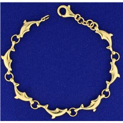 Dolphin Bracelet in 14k Gold