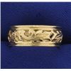 Image 1 : Flower Design Band Ring in 14k Gold