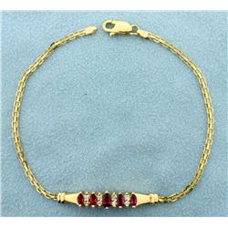 Ruby and Diamond Bracelet in 14k Gold