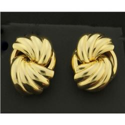 Unique Pattern Gold Drop Earrings in 14k Gold