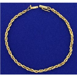 8 Inch Rope Style Bracelet in 14k Gold
