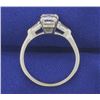 Image 4 : Over 1.5 ct TW Very High Quality Emerald Cut Diamond Engagement Ring in 14K White Gold Setting