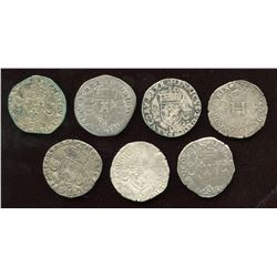 Lot of 7 French billon coins