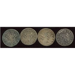 Lot of 4 French 2 sols