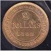 Image 1 : 1888 Newfoundland $2 Gold