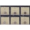 Image 1 : Canadian Lot of ICCS Graded Silver Five Cents