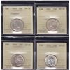 Image 1 : Canadian Lot of ICCS Graded Twenty-Five Cents