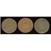 Image 2 : BR 727, A trio of Upper Canada sloop tokens.