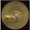Image 1 : Hudson's Bay Company - Beaver Preserve Token in Brass Number 108.