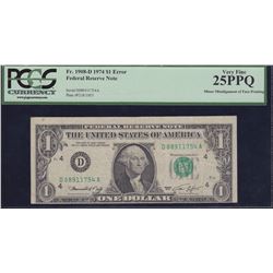 Error Note; USA - $1, 1974