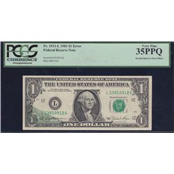 Error Note; USA - $1 1981
